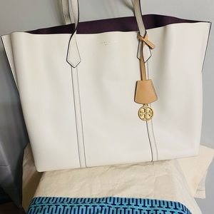 Tory Burch Ivory Perry Triple Compartment Tote ***Authentic*** EUC.